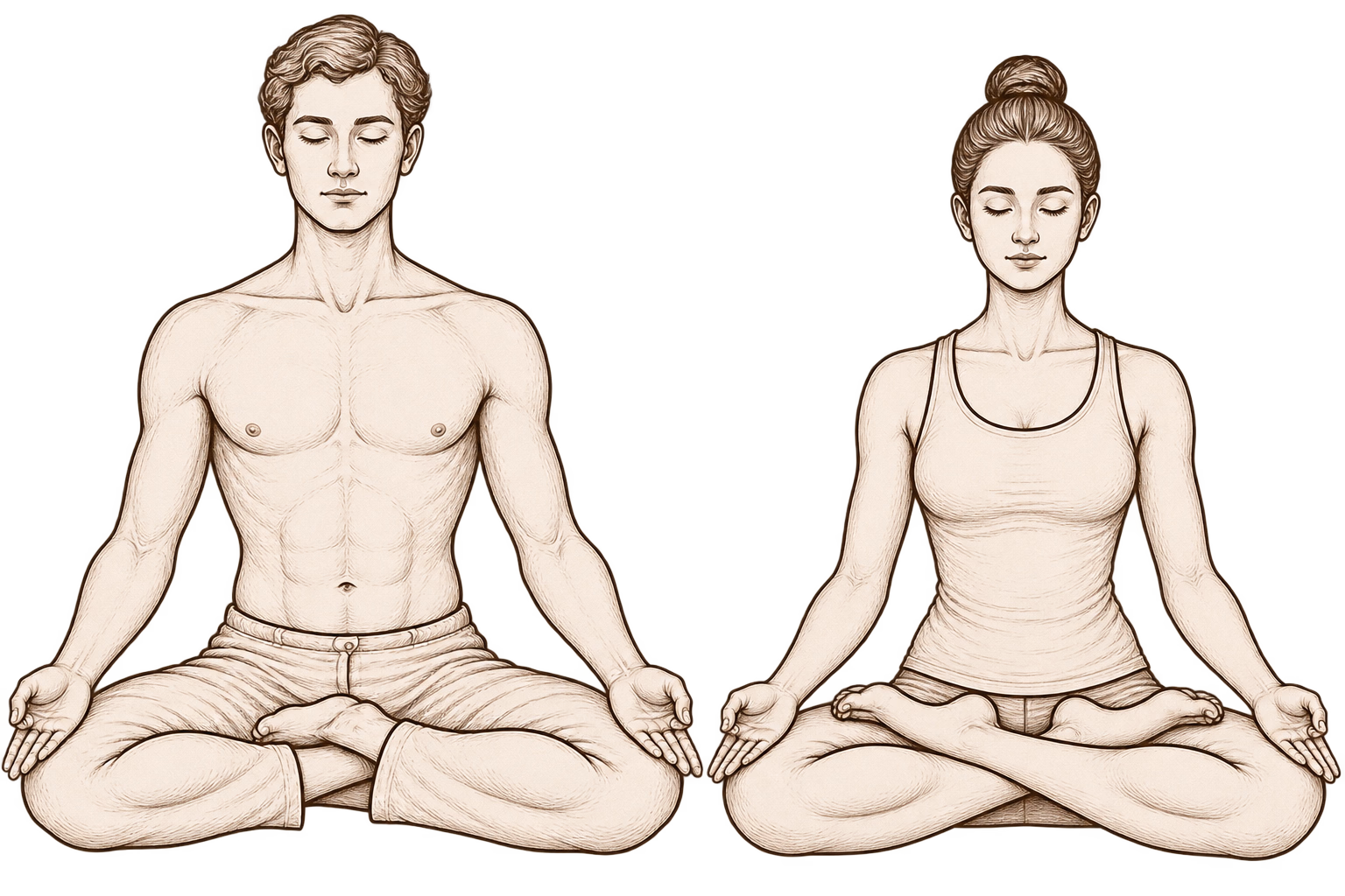 Siddhasana and Padmasana Classical Yogic Meditation Postures